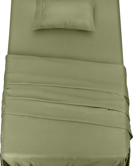 Utopia Bedding Twin Bed Sheets Set - 3 Piece Bedding - Brushed Microfiber - Shrinkage and Fade Resistant - Easy Care (Twin, Olive) - LeafyLoom