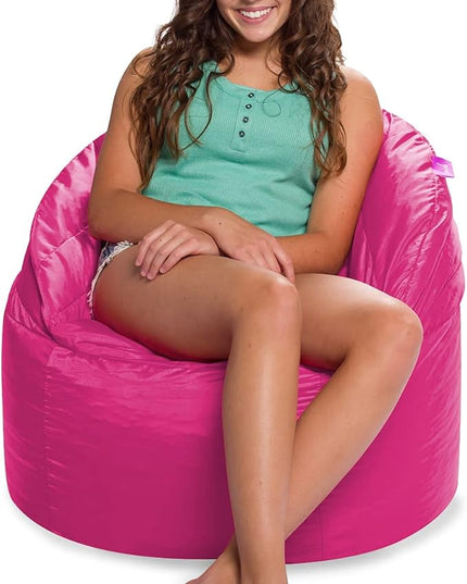 Posh Creations Structured Comfy Seat for Playrooms and Bedrooms, Large Bean Bag Chair, Sonoma Lounger, Pink - LeafyLoom