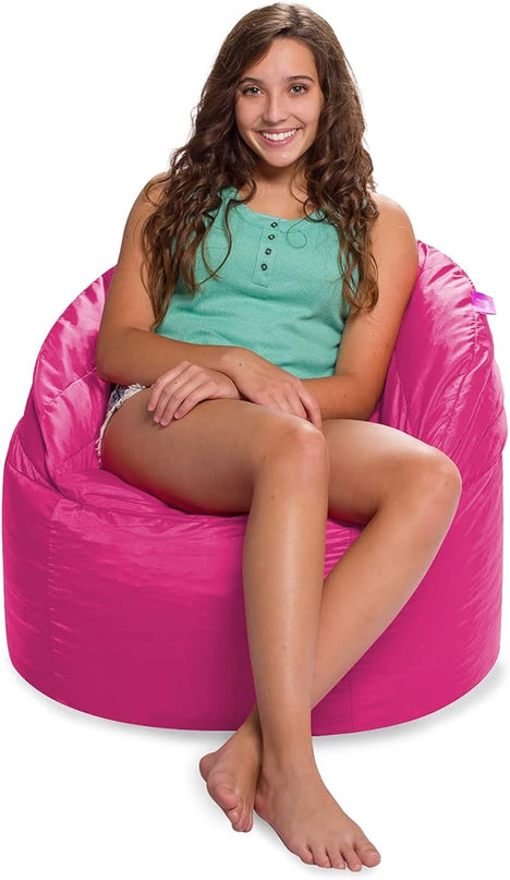 Posh Creations Structured Comfy Seat for Playrooms and Bedrooms, Large Bean Bag Chair, Sonoma Lounger, Pink - LeafyLoom