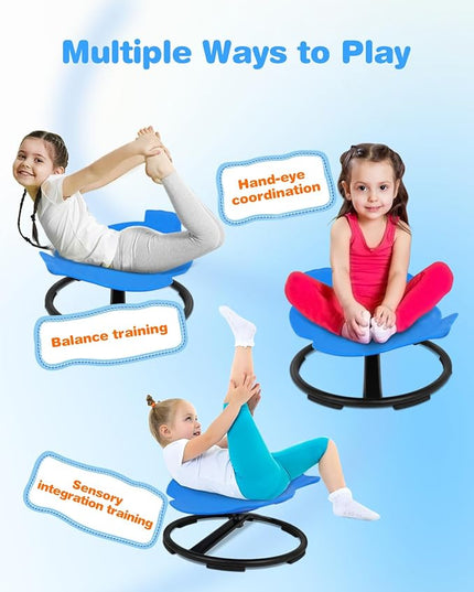 Kids Swivel Chair, Kids Sensory Swivel Chair, Seat and Spinning Swivel Chair for Autism kids Indoor, Dark Blue Sensory Chair Training Child’s Concentration and Improving Toddle’s Physical Fitness - LeafyLoom