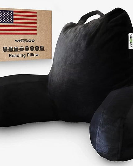 Reading Pillow Sitting Up in Bed Backrest Support Large Adult Back Wedge for Watching TV Bedrest Gerd Heartburn Recovery Snoring Made in The USA 100% Memory Foam w/Removable Washable Cover - LeafyLoom