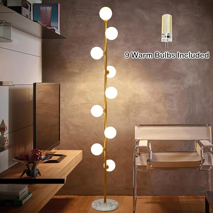 Hsyile Lighting KU300198 Cozy Elegant Modern Creative Floor Lamp for Living Room,Bedroom,Office,9 Lights - LeafyLoom