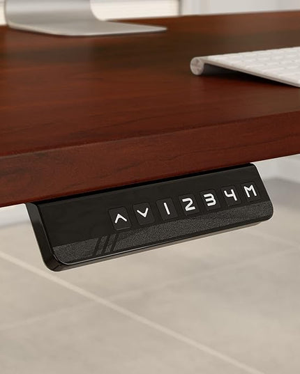 Bush Business Furniture Move 60 Series Electric Ergonomic Sit-Stand Computer Table for Home and Professional Office, 60W x 30D, Hansen Cherry - LeafyLoom