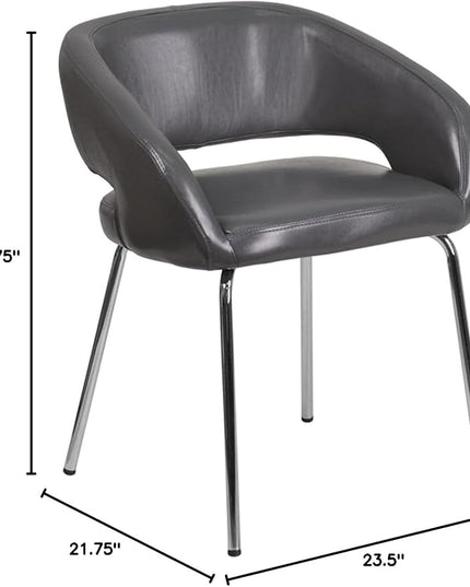 Flash Furniture Fusion Series Contemporary Gray LeatherSoft Side Reception Chair - LeafyLoom