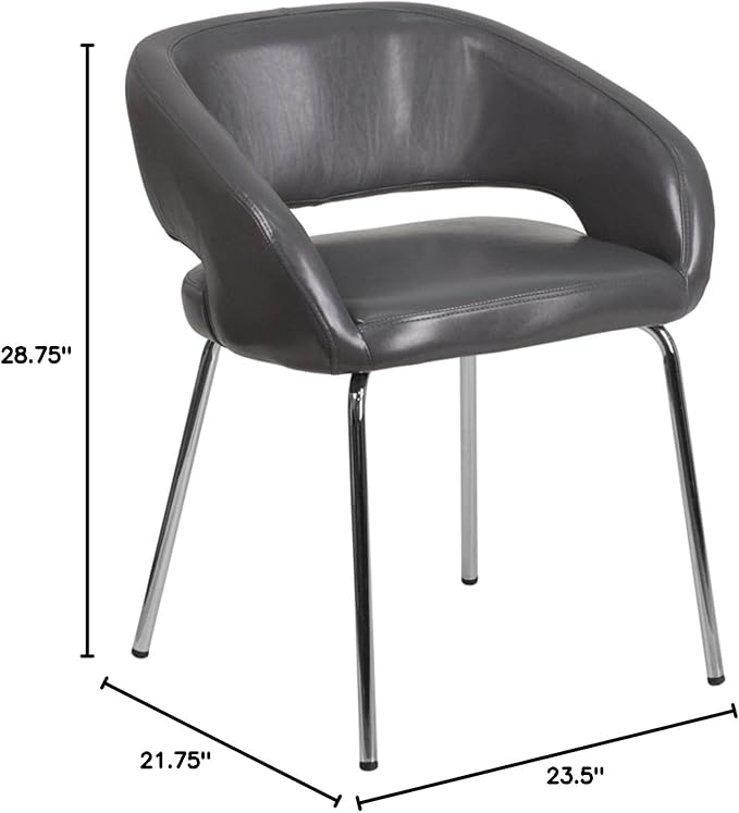 Flash Furniture Fusion Series Contemporary Gray LeatherSoft Side Reception Chair - LeafyLoom