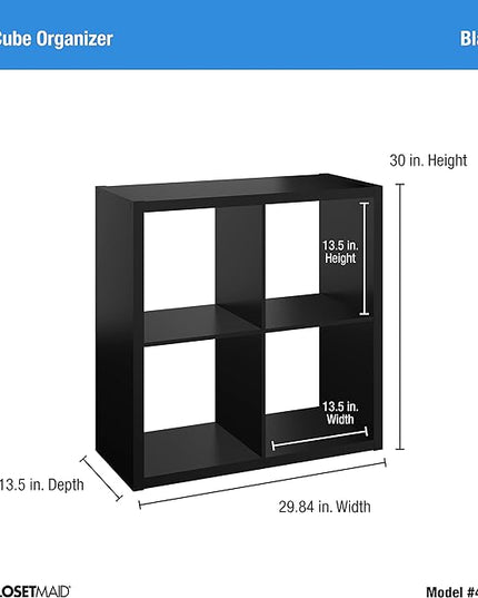 ClosetMaid 4556 Decorative Open Back 4-Cube Storage Organizer, Black - LeafyLoom