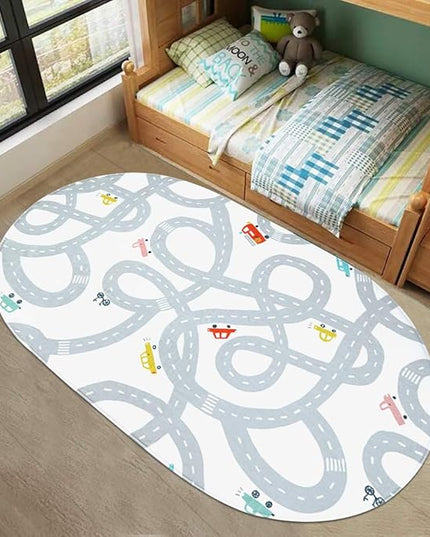 LIVEBOX Road Traffic Kids Play Area Rug 3'x5' Washable Playroom Educational & Fun with Cars and Toys Non-Slip Children Nursery Rugs for Living Room Bedroom Classroom Entryway Kids Tent - LeafyLoom