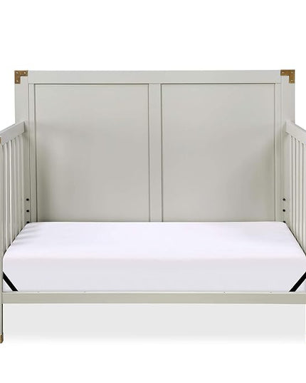 Baby Relax Miles 5-in-1 Convertible Crib for Nursery, Soft Gray - LeafyLoom