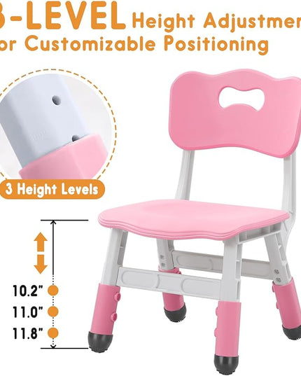 kids chair adjustable height Children chairs suitable for Children age 2-8 with foot covers for home classroom kindergarten and children's venues two-pack - LeafyLoom