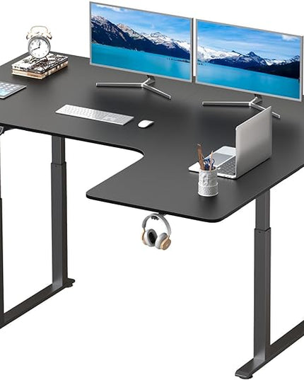 Dripex Standing Desk, 63"/ 71" L Shaped Desk Adjustable Height, Electric Corner Stand Up Desk Large Home Office Desk Computer Workstation, Dual Motor Sit Stand Desk 4 Legs, Super Stable - LeafyLoom