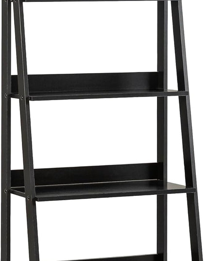 Walker Edison Sophia Modern 4 Shelf Ladder Bookcase , 55 Inch, Black - LeafyLoom