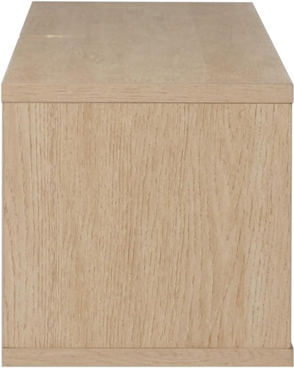 Walker Edison Modern Rattan Flip-Down-Door Wall-Mounted Floating Stand for TVs up to 65 Inche, 58 Inch, Coastal Oak - LeafyLoom