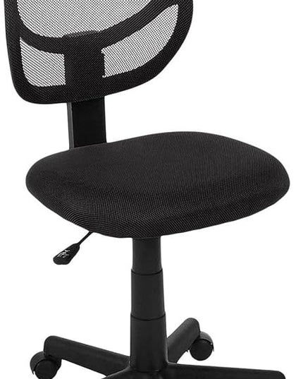 Amazon Basics Office Computer Task Desk Chair, Low-Back, Pneumatic Seat, Breathable Mesh, Adjustable, Swivel, BIFMA Certified, 21.25"D x 22.5"W x 38"H, 270 Pound Capacity, Black Nylon - LeafyLoom