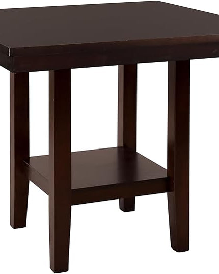 NicBex Dining Table Set for 4 Kitchen & Dining Room Tables 5Pc Counter Height Dining Set Counter Height Table with Shelf and 4 Counter Height Chairs Set, Espresso - LeafyLoom