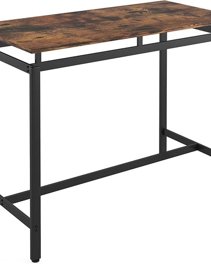 NicBex Dining Table Set for 4 Kitchen Table and Chairs 5-Piece Kitchen Counter Height Table Set, Bar Table with 4 Stools for Small Space and Apartment, MDF Wood Board, Brown - LeafyLoom