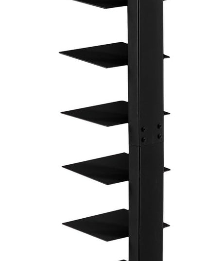 SEI Furniture 12 shelf Metal Spine Book Tower, Black - LeafyLoom