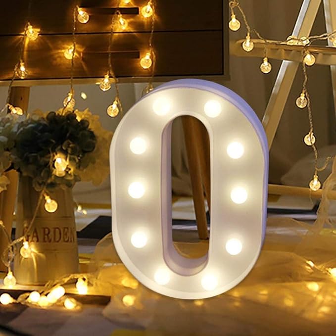 LED Marquee Letter Lights Sign O 26 Alphabet Light Up Letters Sign P for Night Light Wedding Birthday Party Battery Powered Christmas Lamp Home Bar Decoration (O) - LeafyLoom
