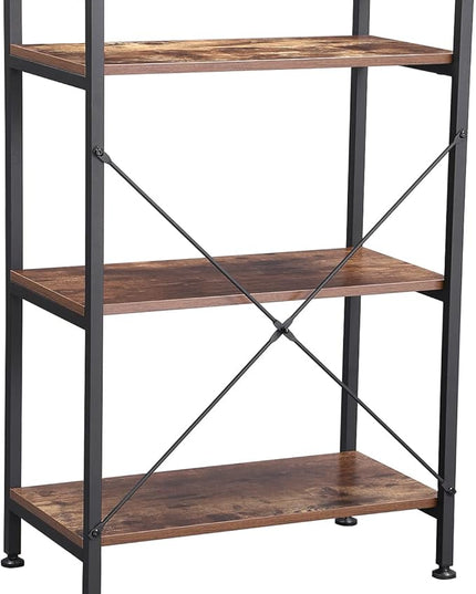 BEWISHOME 3 Tier Bookshelf, Rustic Small Book Shelf for Small Spaces, Brown Wooden Shelves for Bedroom Living Room and Home Office, 13.58" D x 24.21" W x 37" H, JCJ32Z - LeafyLoom