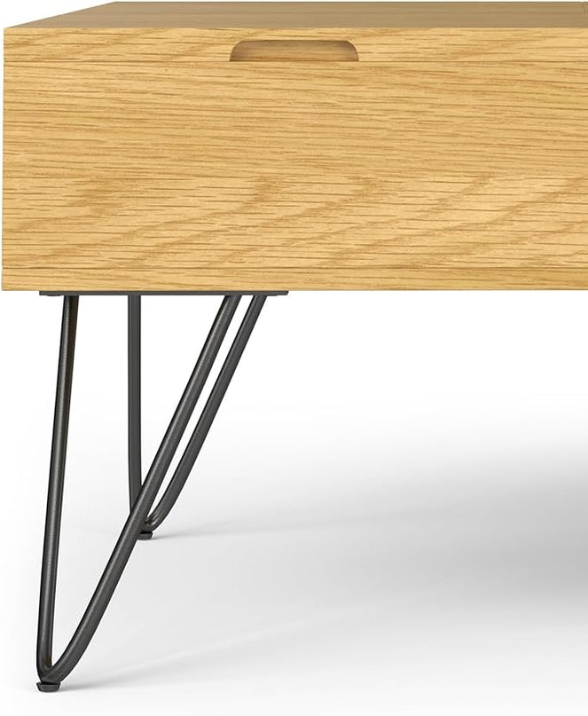 SIMPLIHOME Hunter Lift Top Square Coffee Table, 32 inch, Oak - LeafyLoom