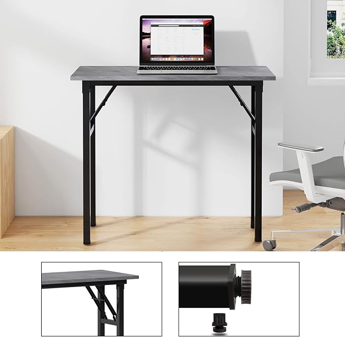 Need Small Desk 31 1/2" No Assembly Foldable Writing Table,Sturdy and Heavy Duty Folding Computer Desks for Small Space/Home Office/Dormitory AC5LB(80 * 40) - LeafyLoom