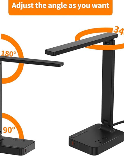cozoo LED Desk Lamp,3 Lighting Modes Dimmable Table Lamp,Touch Control Table Desk Lamp with USB Charging Port,Auto Timer, for College Dorm, Home, Office,Study Lamp Desk Light(Black) - LeafyLoom