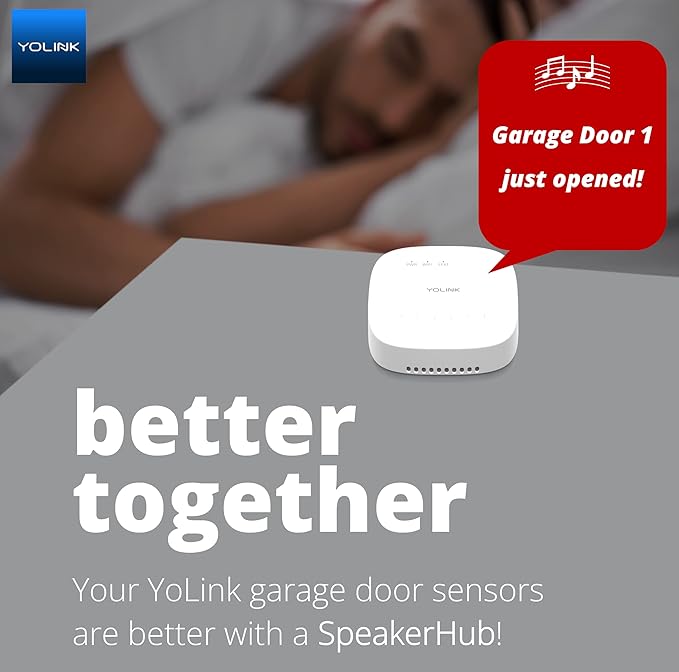 YoLink Smart Garage Door Sensor, Garage Door Position Sensor with Door Left-Open Reminders, Alexa, Google, IFTTT, Home Assistant (Hub Required) YoLink