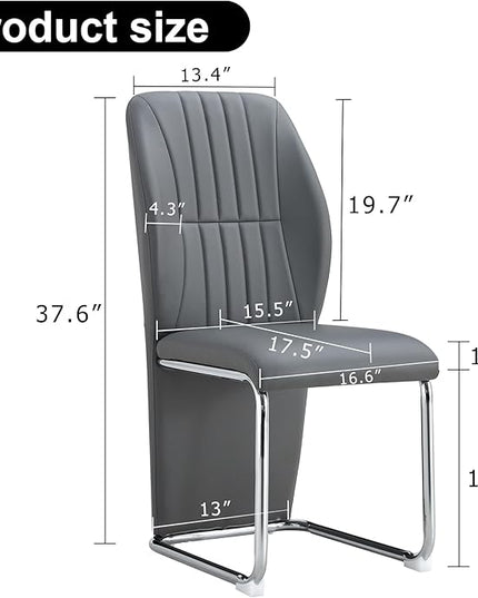 NicBex Haerin-SD-00294-LWJ Dining Chairs, 17.5"x16.6"x37.6", Gray - LeafyLoom