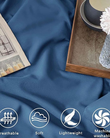 ETDIFFE Blue Comforter Set King Size, 3 Piece Aesthetic Modern Bedding Set - Soft & Lightweight All Season Microfiber Down Alternative Bed Comforter with 2 Pillow Shams for Women Men - LeafyLoom