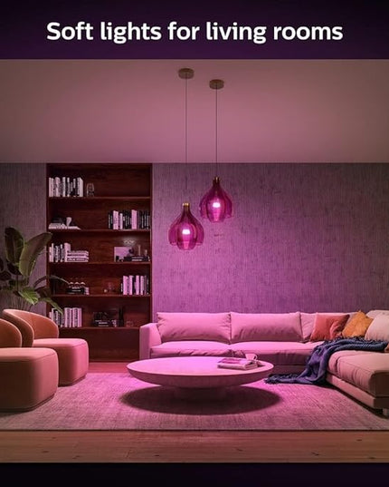 Philips Hue A19 LED Smart Light Bulbs - Flicker-Free 75w Light Bulbs - Control with Hue App - Compatible with Alexa, Google Assistant, and Apple HomeKit - E26 Base - 2 Pack PhilipsHue