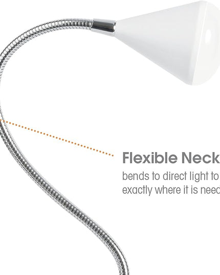 OttLite LED Cone Clip Lamp | Task Lamp, Desk Lamp | Sturdy Clip, Flexible Neck | Great for Home, Office, Work Space, Dorm - LeafyLoom