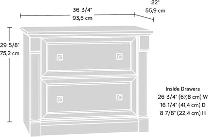 Sauder Palladia Lateral File, L: 36.81" x W: 22.01" x H: 29.61", Glacier Oak - LeafyLoom