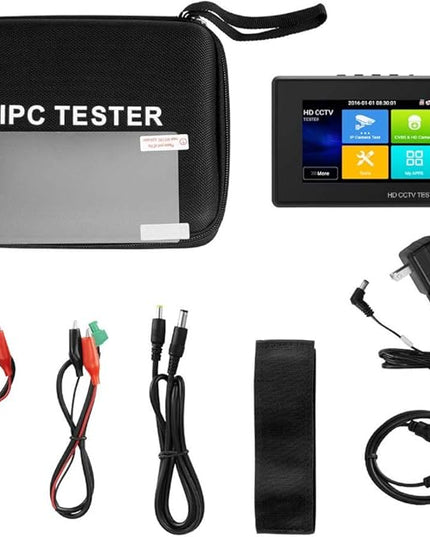 EVERSECU 5 in 1 CCTV Tester Support Up to 4K IP Camera & 720P/1080P/3mp/4mp/5 Megapixel AHD, TVI, CVI & CVBS Analog Camera, 4" Touch Screen Security Video Monitor, POE Out, IP Scan, UTP Cable Test EVERSECU