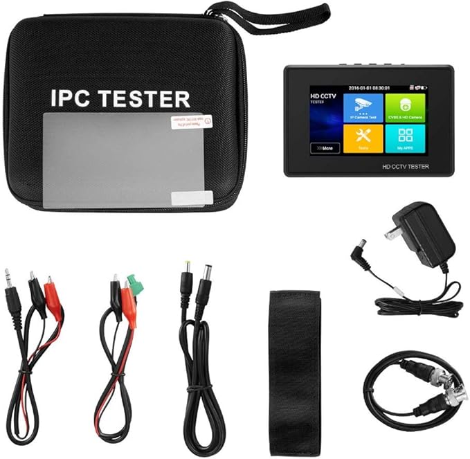 EVERSECU 5 in 1 CCTV Tester Support Up to 4K IP Camera & 720P/1080P/3mp/4mp/5 Megapixel AHD, TVI, CVI & CVBS Analog Camera, 4" Touch Screen Security Video Monitor, POE Out, IP Scan, UTP Cable Test EVERSECU