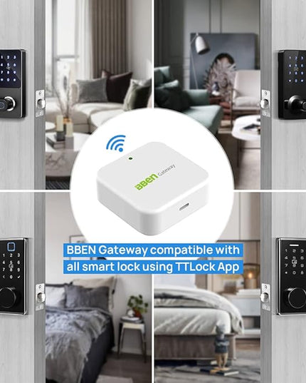 Bben Smart Door Lock Wi-Fi Gateway, Bluetooth Keyless Entry Keypad Smart Deadbolt Wi-Fi Bridge, TTLock Smart Deadbolt WiFi Hub Compatible with Alexa, G2 Gateway, G2 Hub with Alexa BBENSmartHome