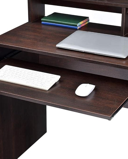 ROCKPOINT Axess Computer Keyboard Tray and Drawer Small Home Office Bedroom, Homework and School Studying Writing Desk for Student with Storage,Chocolate - LeafyLoom