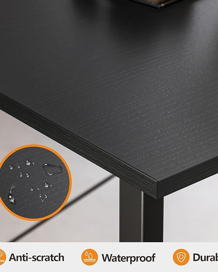 BANTI Computer Desk,47 inch Home Office Desk, Modern Simple Style PC Table for Home, Office, Study, Writing, Black - LeafyLoom