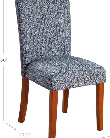HomePop Parsons Classic Upholstered Accent Dining Chair, Set of 2, Navy - LeafyLoom