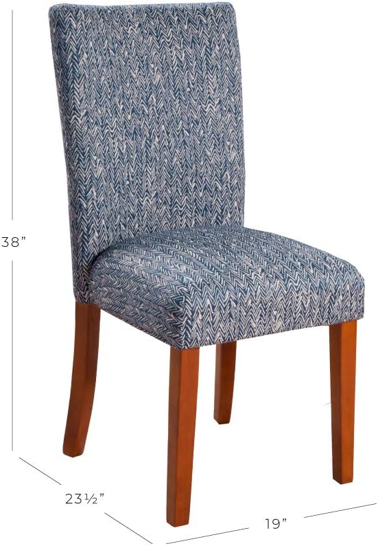 HomePop Parsons Classic Upholstered Accent Dining Chair, Set of 2, Navy - LeafyLoom