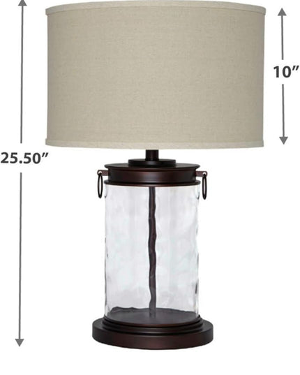Signature Design by Ashley Tailynn Modern 25.25" Glass Table Lamp with Hardback Shade, Clear - LeafyLoom