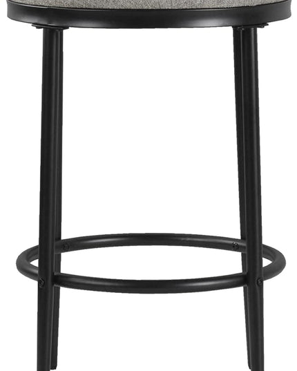 HomePop Upholstered Metal Barstool, Fabric Side Chairs for Dining Room, Kitchen and Living Room - Sustainable Gray Woven - LeafyLoom