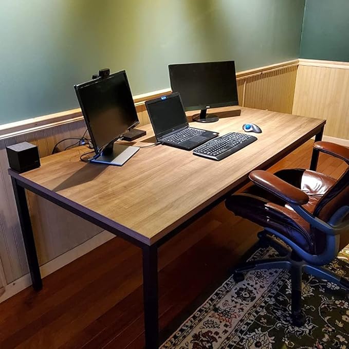 BIBOC Large Computer Desk Modern Simple Style Table 36X72 inches Office Desk Sturdy Writing Workstation Office Desk Writing for Home Office Desk Workstation Wide Metal Sturdy Frame - LeafyLoom