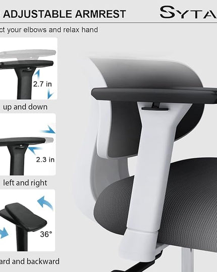 Sytas Ergonomic Home Office Chair, Desk Chair with Lumbar Support, Ergonomic Computer Chair High Back - LeafyLoom