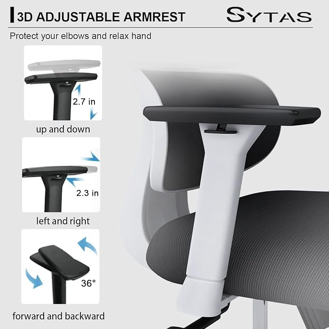 Sytas Ergonomic Home Office Chair, Desk Chair with Lumbar Support, Ergonomic Computer Chair High Back - LeafyLoom