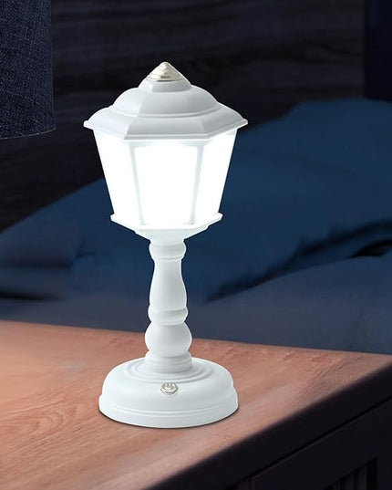 Mini Desk lamp Vintage, LED Desk Lamp Dimmable Table Lamp Reading Lamp with USB Charging Port, Sensitive Control, Eye-Caring Office Lamp,Very Beautiful Decorative Desk lamp (White) - LeafyLoom