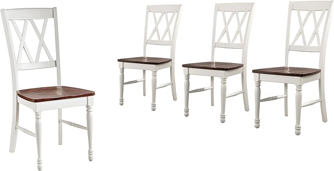 Crosley Furniture Shelby Dining Chairs (Set of 4), Distressed White - LeafyLoom