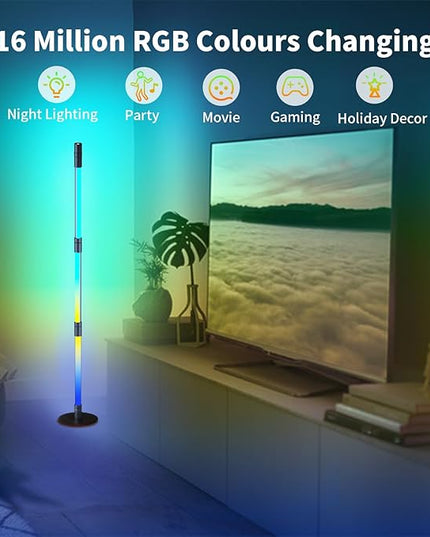 BRIMAX RGBWIC Corner Floor Lamp, DIY Detachable LED Floor Lamp with Spotlight, Smart Corner Lamp with 16 Million DIY Colors&Music Sync, App&Remote Control for Living Room Bedroom Study Room Christmas - LeafyLoom
