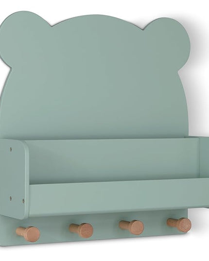 Delta Children babyGap Oxford 6-in-1 Convertible Crib + Brannan Bear Bookcase with Bins + Brannan Bear Wall Shelf with 4 Hooks, Navy/Natural (Bundle) - LeafyLoom