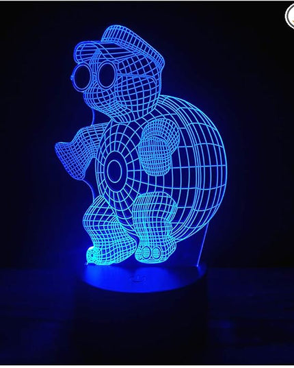 3D Optical Illusion LED Night Light, Boy Girl Kids Baby Sleep Desk Lamp Touch Control 7 Color Change USB Powered for Home Decorations or Holiday Gifts (Animal Turtle) - LeafyLoom