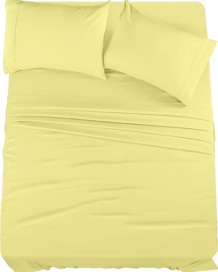 Utopia Bedding King Bed Sheets Set - 4 Piece Bedding - Brushed Microfiber - Shrinkage and Fade Resistant - Easy Care (King, Yellow) - LeafyLoom