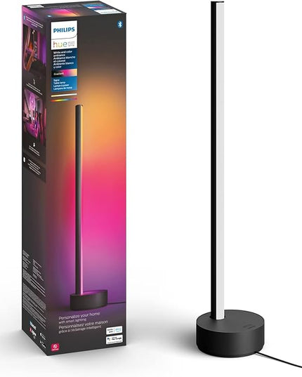 Philips Hue Signe Smart Table Lamp, Black - White and Color Ambiance LED Color-Changing Light - 1 Pack - Control with Hue App - Works with Alexa, Google Assistant, and Apple Homekit - LeafyLoom